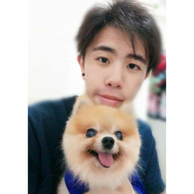 Wingo with his Pomeranian